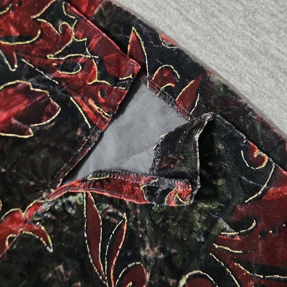 Vintage Rampage Floral Velvet Formal Strapless Bodycon Mini Party Dress - Picture 7 of 8